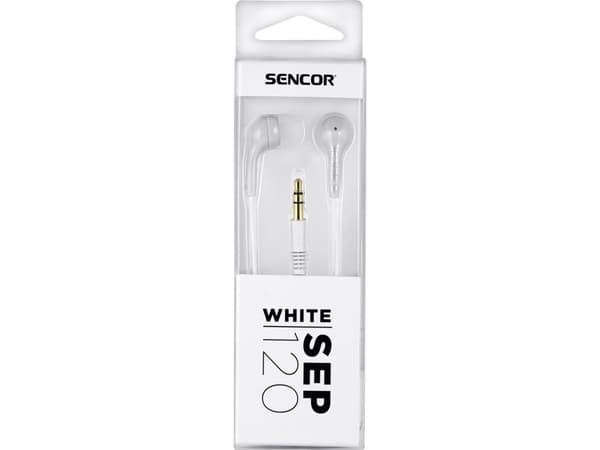 Sencor SEP 120, Kuulokkeet, In-ear, Valkoinen, 1,2 m, Langallinen, Korvan sisäinen