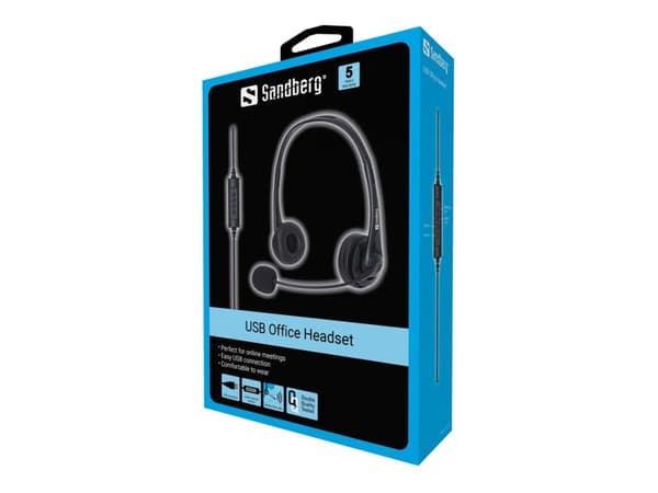 Sandberg USB Office Headset - Hodesett - on-ear - kablet - USB-A