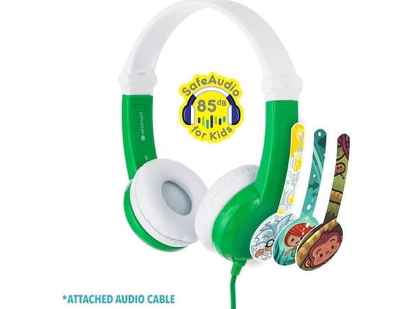Kuulokkeet lapsille 3+, 85dB, mikrofonilla Connect vihreä