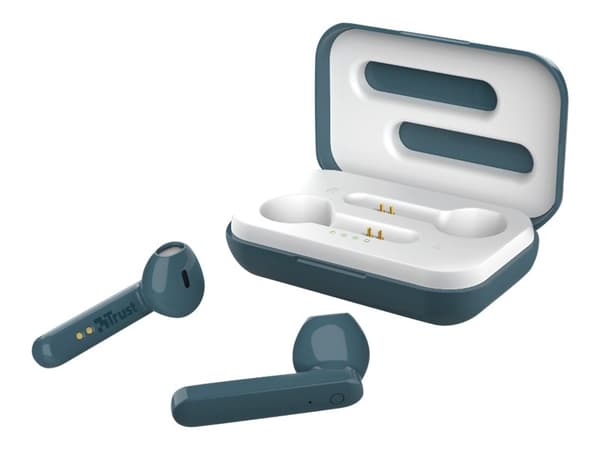 Trust Primo Touch - True wireless-hodetelefoner med mikrofon - i øret - Bluetooth - blå