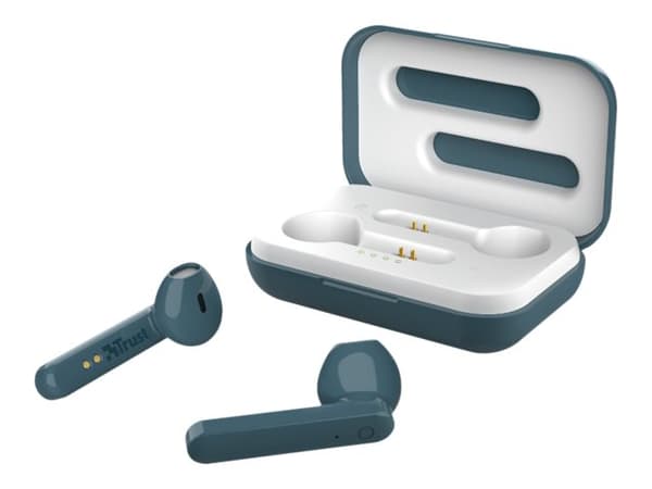 Trust Primo Touch - True wireless-hodetelefoner med mikrofon - i øret - Bluetooth - blå
