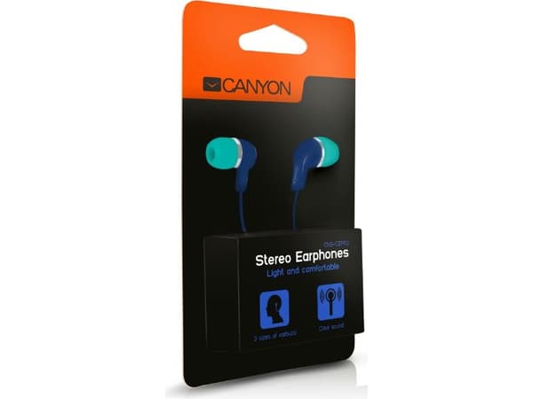 Canyon CNS-CEPM02GBL, Hodesett, In-ear, Calls/Music, Blå, Grønn, Stereofonisk, 1,2 m