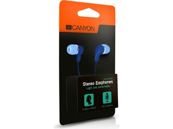 Canyon CNS-CEPM02BL, Hörlurar, I öra, Calls/Music, Blå, 1,2 m, Kabel