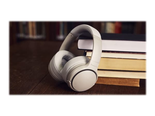 Panasonic RB-M300BE - Hodetelefoner med mikrofon - full størrelse - Bluetooth - trådløs - 3,5 mm jakk - sandbeige