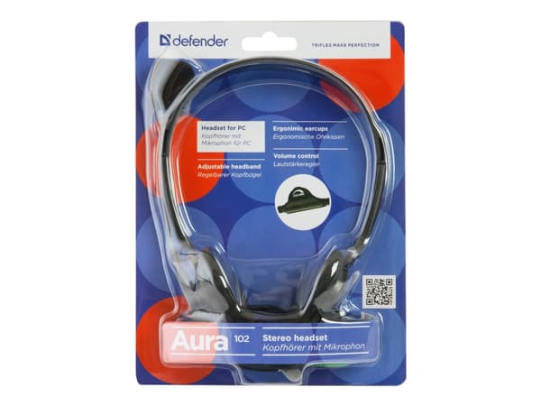 Defender Aura HN-102 - Hodesett - on-ear - kablet - svart