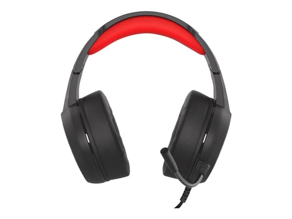 Genesis Neon 200 - Hodesett - on-ear - kablet - 3,5 mm jakk, USB - svart, rød