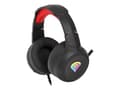 Miniatyrbilde 1 av 5: Genesis Neon 200 - Hodesett - on-ear - kablet - 3,5 mm jakk, USB - svart, rød