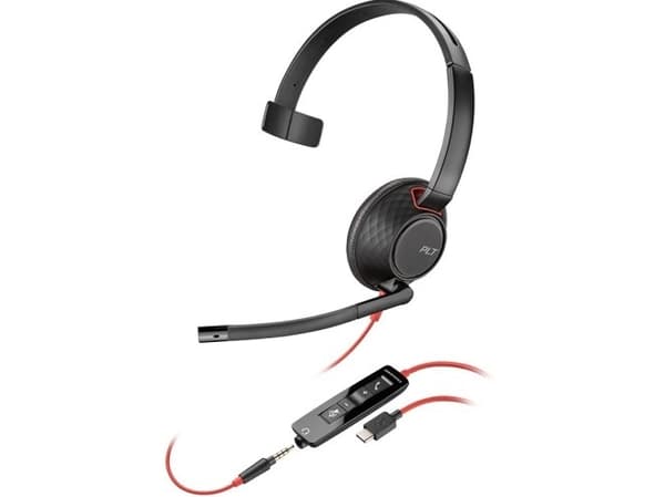 POLY Blackwire 5210, Langallinen, Toimisto/puhelukeskus, 20 - 20000 Hz, 125,4 g, Kuulokkeet, Musta