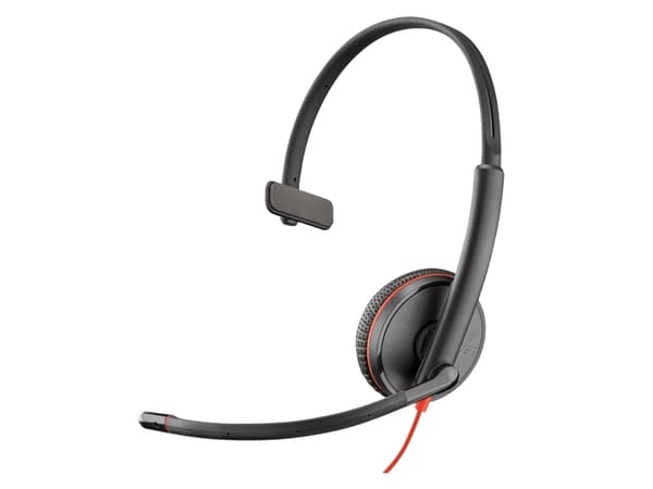 POLY Blackwire 3215, Koblet med ledninger (ikke trådløs), Samtaler/musikk, 20 - 20000 Hz, 96 g, Hodesett, Sort