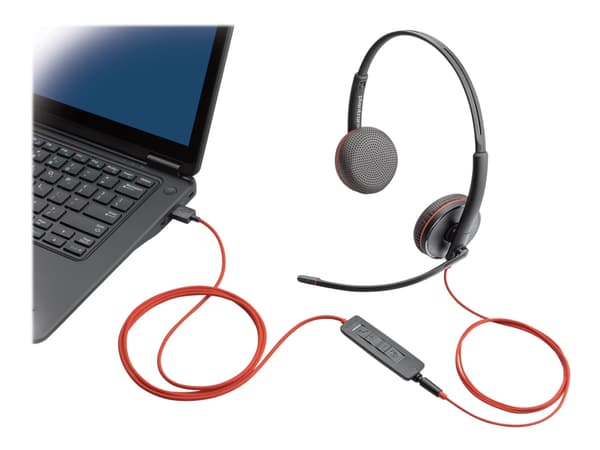 POLY Blackwire C3225, Langallinen, Toimisto/puhelukeskus, 20 - 20000 Hz, 121 g, Kuulokkeet, Musta