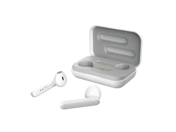 Trust Primo Touch - True wireless-hörlurar med mikrofon - inuti örat - Bluetooth - vit