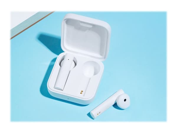 Xiaomi MI True Wireless Earphones 2 Basic - True wireless-hodetelefoner med mikrofon - ørepropp - Bluetooth - hvit