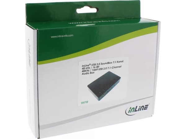InLine 66670B, 90 dB, 24-bit/96kHz, 6.3mm, USB, Mini-USB