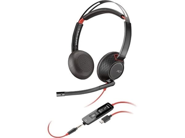 Poly Blackwire C5220 USB-C - 5200 Series - hodesett - on-ear - kablet - 3,5 mm jakk, USB-C