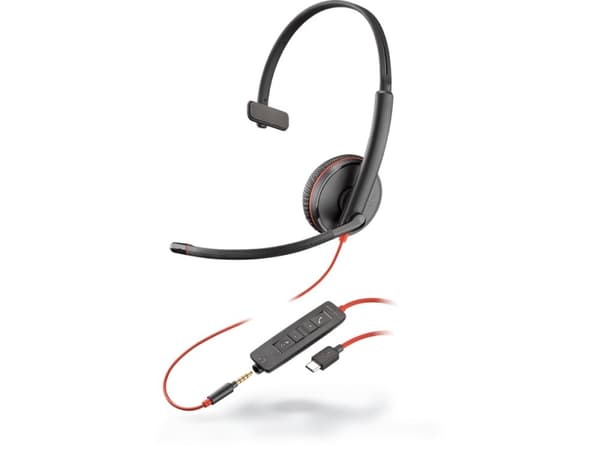 Poly Blackwire C3215 - 3200 Series - hodesett - on-ear - kablet - 3,5 mm jakk, USB-C