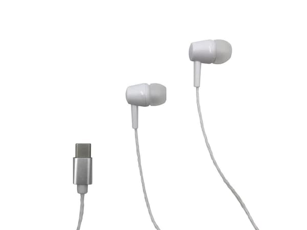 Media-Tech MAGICSOUND MT3600W - Hörlurar med mikrofon - inuti örat - kabelansluten - USB-C - vit