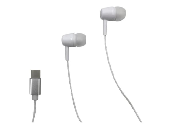 Media-Tech MAGICSOUND MT3600W - Hörlurar med mikrofon - inuti örat - kabelansluten - USB-C - vit