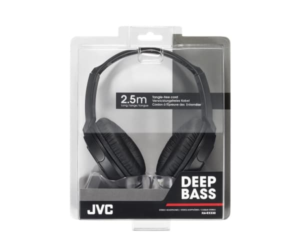 JVC HA-RX330-E, Langallinen, 12 - 22000 Hz, Musiikki, 202 g, Kuulokkeet, Musta