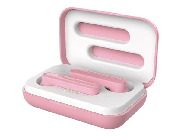 Trust Primo Touch - True wireless-hodetelefoner med mikrofon - i øret - Bluetooth - rosa