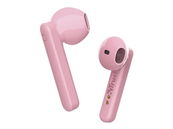 Trust Primo Touch - True wireless-hodetelefoner med mikrofon - i øret - Bluetooth - rosa