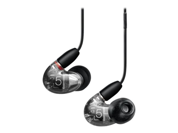Shure AONIC 5 - Hörlurar med mikrofon - inuti örat - kabelansluten - 3,5 mm kontakt - ljudisolerande - transparent