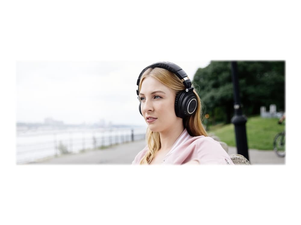 Audio-Technica ATH M50XBT - Hodetelefoner med mikrofon - full størrelse - Bluetooth - trådløs - 3,5 mm jakk