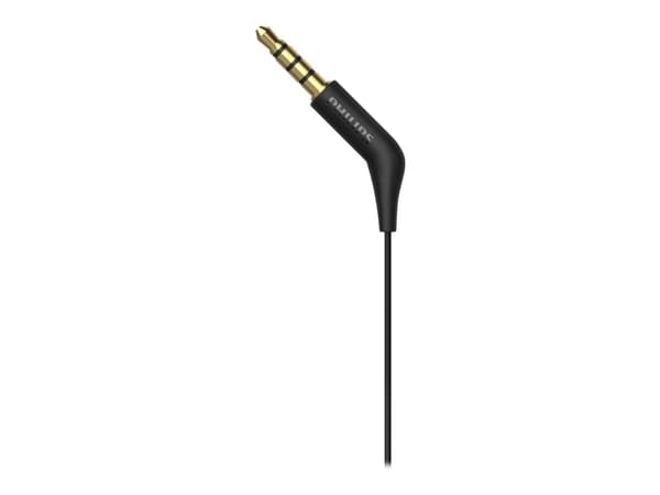 Philips TAE1105BK - Hörlurar med mikrofon - inuti örat - kabelansluten - 3,5 mm kontakt - svart