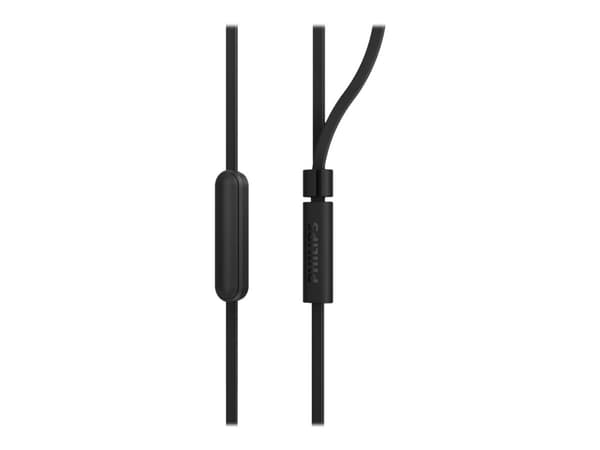 Philips TAE1105BK - Hörlurar med mikrofon - inuti örat - kabelansluten - 3,5 mm kontakt - svart