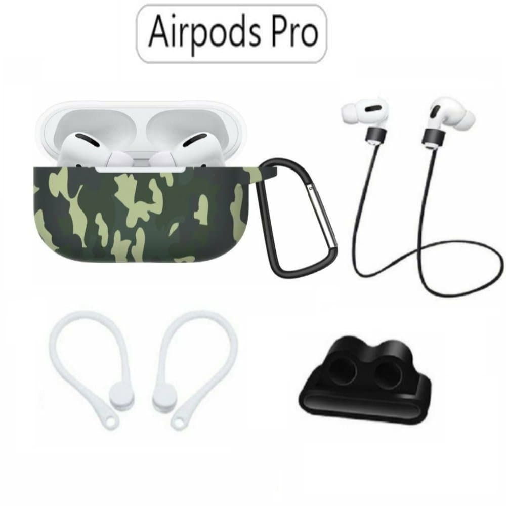 AirPods Pro Skyddsset - Silikon skal fodral & Straps/hållare