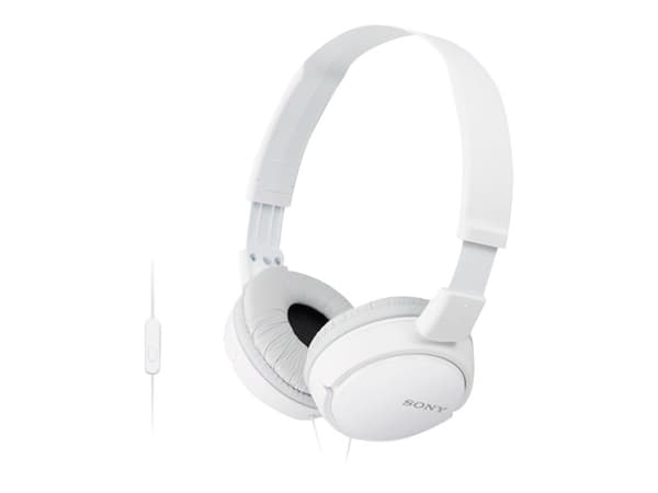 Sony MDR-ZX110AP, Langallinen, 12 - 22000 Hz, Puhelut/Musiikki, 120 g, Kuulokkeet, Valkoinen
