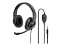 Miniatyrbilde 1 av 5: Hama PC Office Headset "HS-P350" - Hodesett - full størrelse - kablet - 3,5 mm jakk - svart