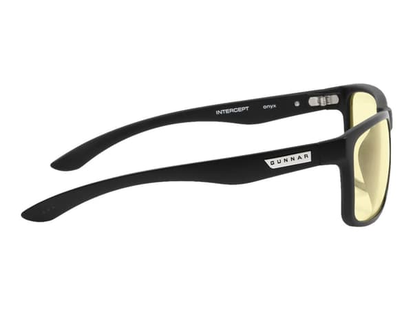 GUNNAR INTERCEPT - Briller - for datamaskin - medium stor - full kant - ramme: onyks - linse: ravgul