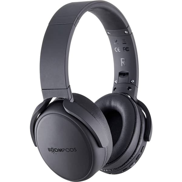 Boompods Headpods ANC Over Ear hörlurar Bluetooth Svart Brusreducering Volymkontroll, Hopfällbara