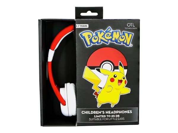 OTL Technologies Pokémon Pokéball, Langallinen, Musiikki, 20 - 20000 Hz, 90 g, Kuulokkeet, Musta, Punainen, Valkoinen