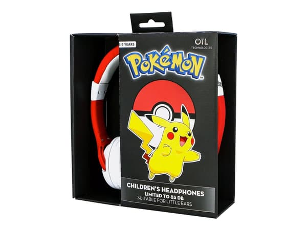 OTL Technologies Pokémon Pokéball, Langallinen, Musiikki, 20 - 20000 Hz, 90 g, Kuulokkeet, Musta, Punainen, Valkoinen