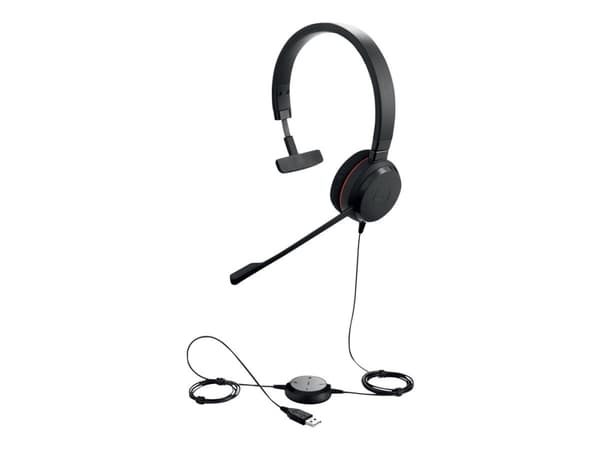 Jabra Evolve 20 MS mono - Headset - på örat - konvertibel - kabelansluten - USB-C - ljudisolerande