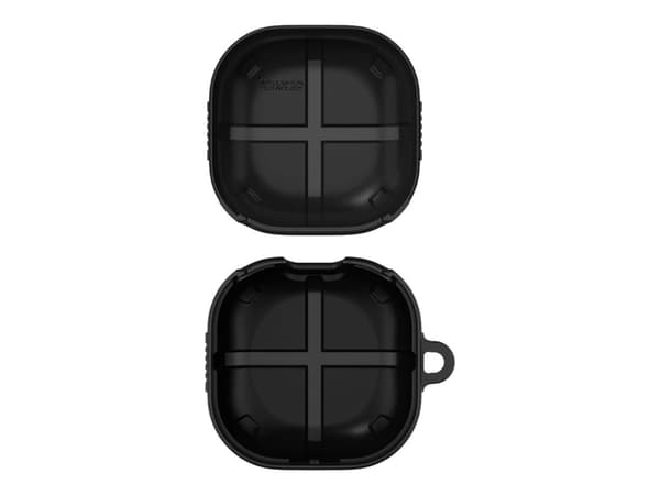 Spigen Rugged Armor - Eske for trådløse øreplugger - polykarbonat, termoplast-polyuretan (TPU) - matt svart - for Samsung Galaxy Buds Live