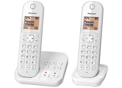 Panasonic KX-TGC422G - Trådløs telefon - besvarelsessystem med opkalds-ID - DECT - hvid + ekstra telefonrør