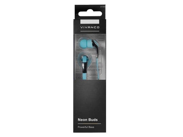 Vivanco Neon Buds, Kuulokkeet, In-ear, Musiikki, Sininen, Metallinen, 1,2 m, Langallinen
