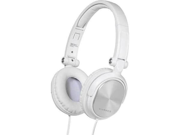 Vivanco DJ 30, Koblet med ledninger (ikke trådløs), 20 - 20000 Hz, Musikk, Hodetelefoner, Metallisk, Hvit