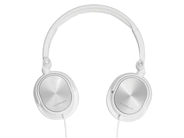 Vivanco DJ 30, Koblet med ledninger (ikke trådløs), 20 - 20000 Hz, Musikk, Hodetelefoner, Metallisk, Hvit