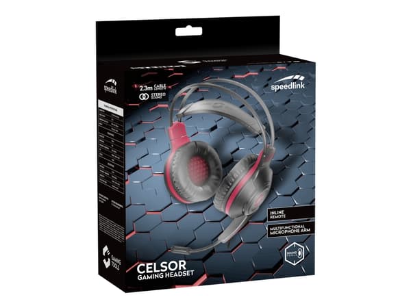 SPEEDLINK CELSOR - Gaming - headset - fullstorlek - kabelansluten - 3,5 mm kontakt - svart