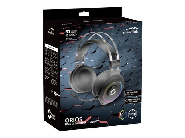 SPEEDLINK ORIOS - Gaming - headset - 7.1-kanals - fullstorlek - kabelansluten - USB - svart