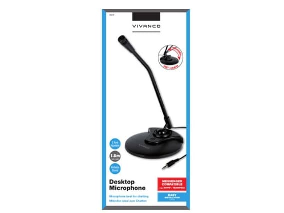 Vivanco 36649, PC-mikrofon, 58 dB, 100 - 16000 Hz, 1500 O, Trådløs, 3.5 mm (1/8")
