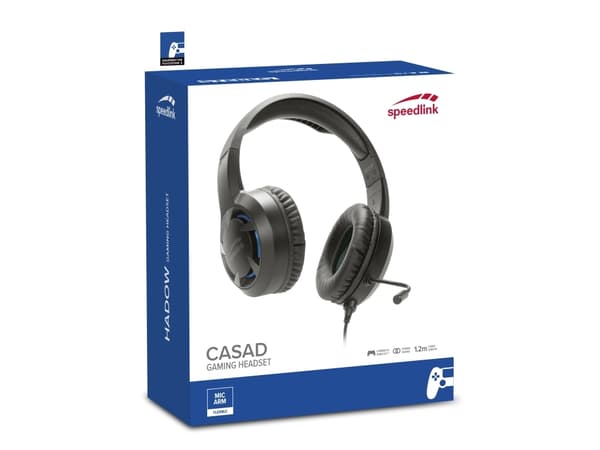 SPEEDLINK CASAD, Headset, Huvudband, Spela, Svart, Binaural, 1,2 m
