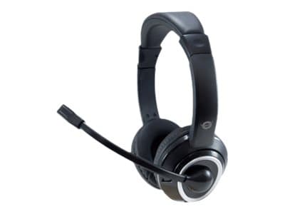 Conceptronic Polona POLONA01B - Headset - fullstorlek - kabelansluten - USB - svart