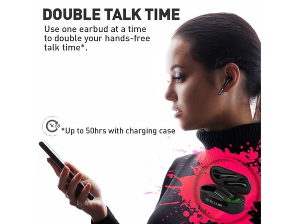 Tellur TLL511361, True Wireless Stereo (TWS), Samtal/musik, 20 - 20000 hz, Headset, Svart