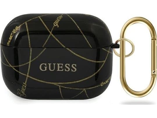 Guess Guess GUACAPTPUCHBK AirPods Pro headphones cover black/black Gold Chain Collection