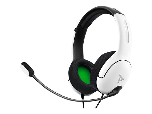 PDP Gaming LVL40 - Xboxille - kuulokkeet - täysi tukiasema - kabling - 3,5 mm jackstik - hvid