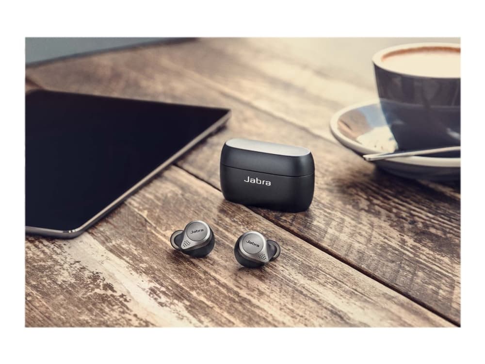 Jabra Elite Active 75t - True wireless-hodetelefoner med mikrofon - i øret - Bluetooth - aktiv støydemping - lydisolerende - grå